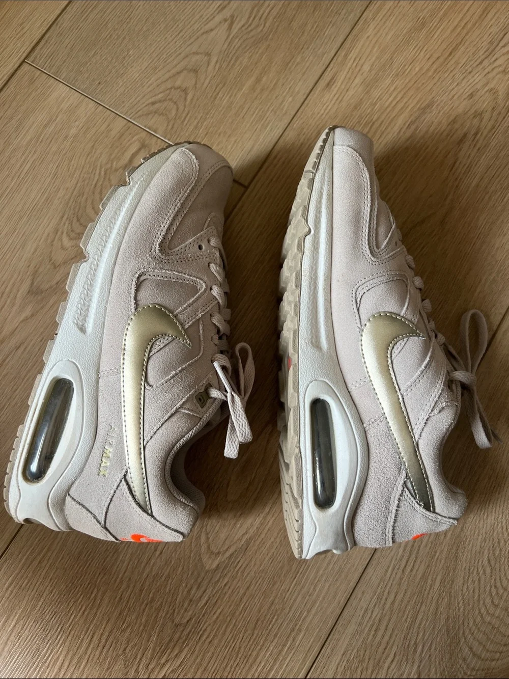 Nike Women's Air Max Command Sneakers in Light Beige with Gold Swoosh - Picture 7 of 10